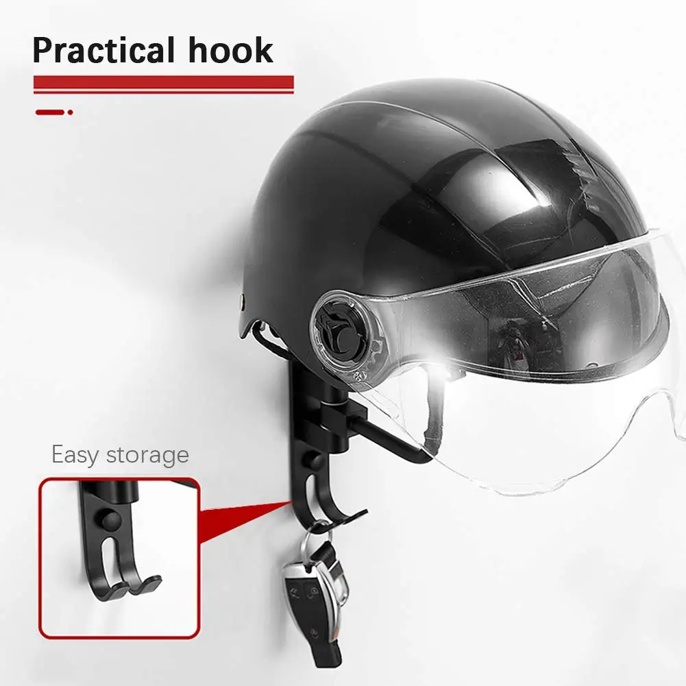 

Space Aluminum Helmet Stand Hat Holder Wall Mounted Hook For Coats Hats Key Motorcycle Helmet Holder Hook Jacket Hat Rack Hanger