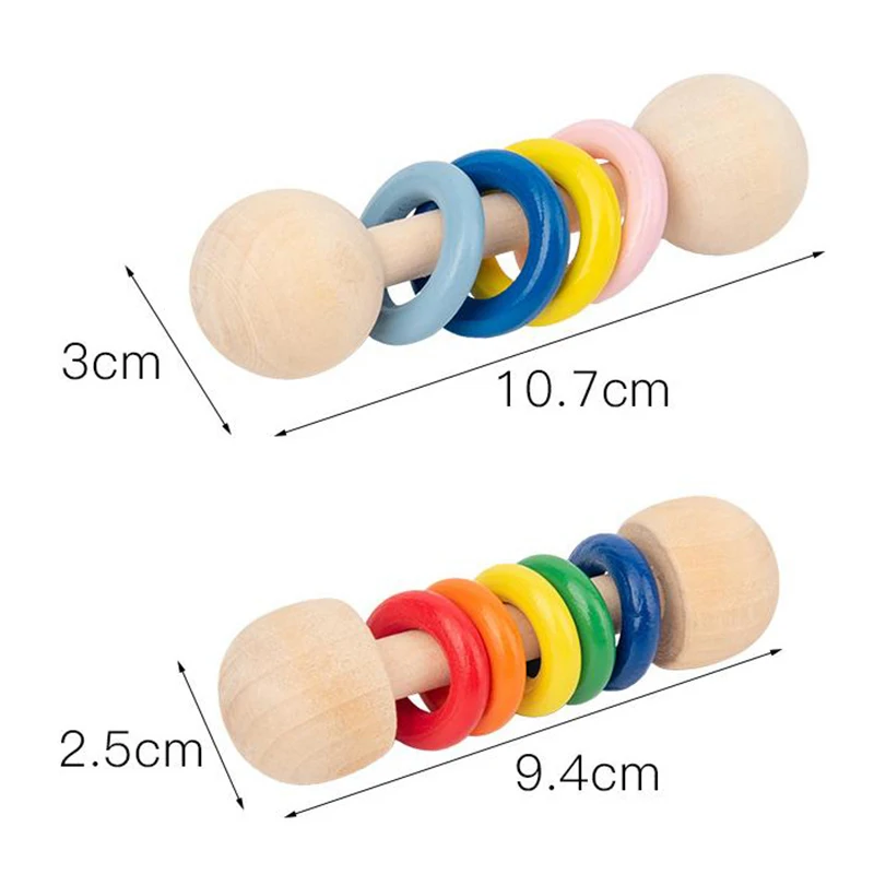 Kids Cartoon Wooden Castanets Music Instruments Baby Clapper Handle Musical Instruments Toys Orff Educational Toys For Children
