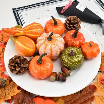 50pcs Simulation Pumpkin Golden Autumn Mini Pumpkin Set Halloween Pumpkin Thanksgiving Decoration Pumpkin Decorations тыква 1
