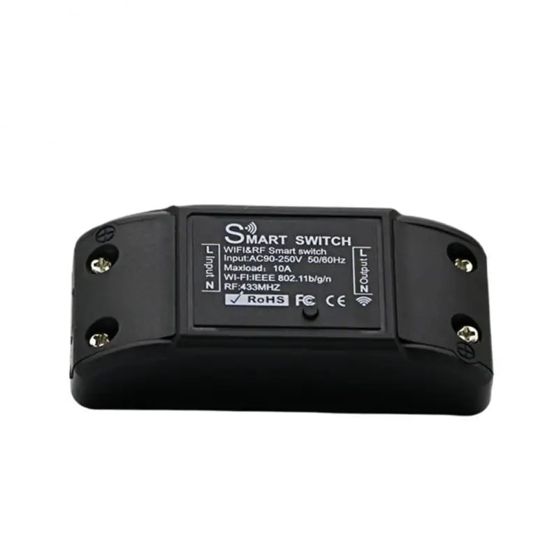 Aubess Smart Switch WiFi + RF 433 Single Circuit Breaker 100-245v Mini Dual Control WiFi Remote Control Switch Max 2200W/10A