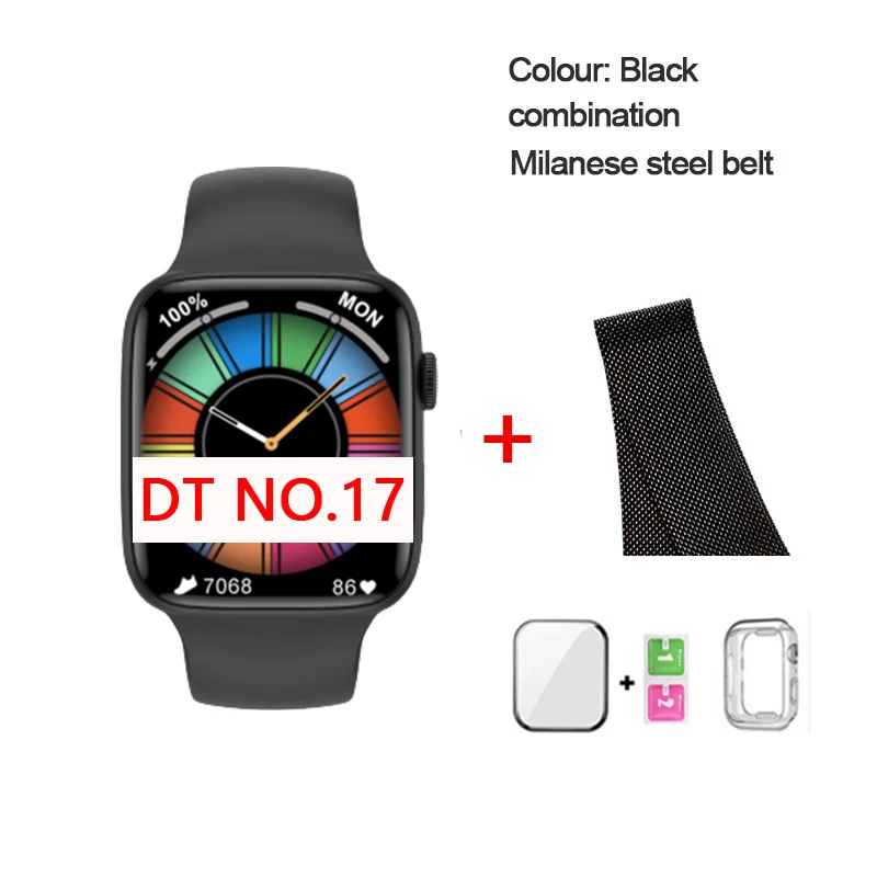 Wholesale DT NO.1 7 iwo7 Smart Watch Bluetooth Call Sleep Monitor Hreat Rate Fintess Tracker 1.9 inch Waterproof pk W17 W27PRO 