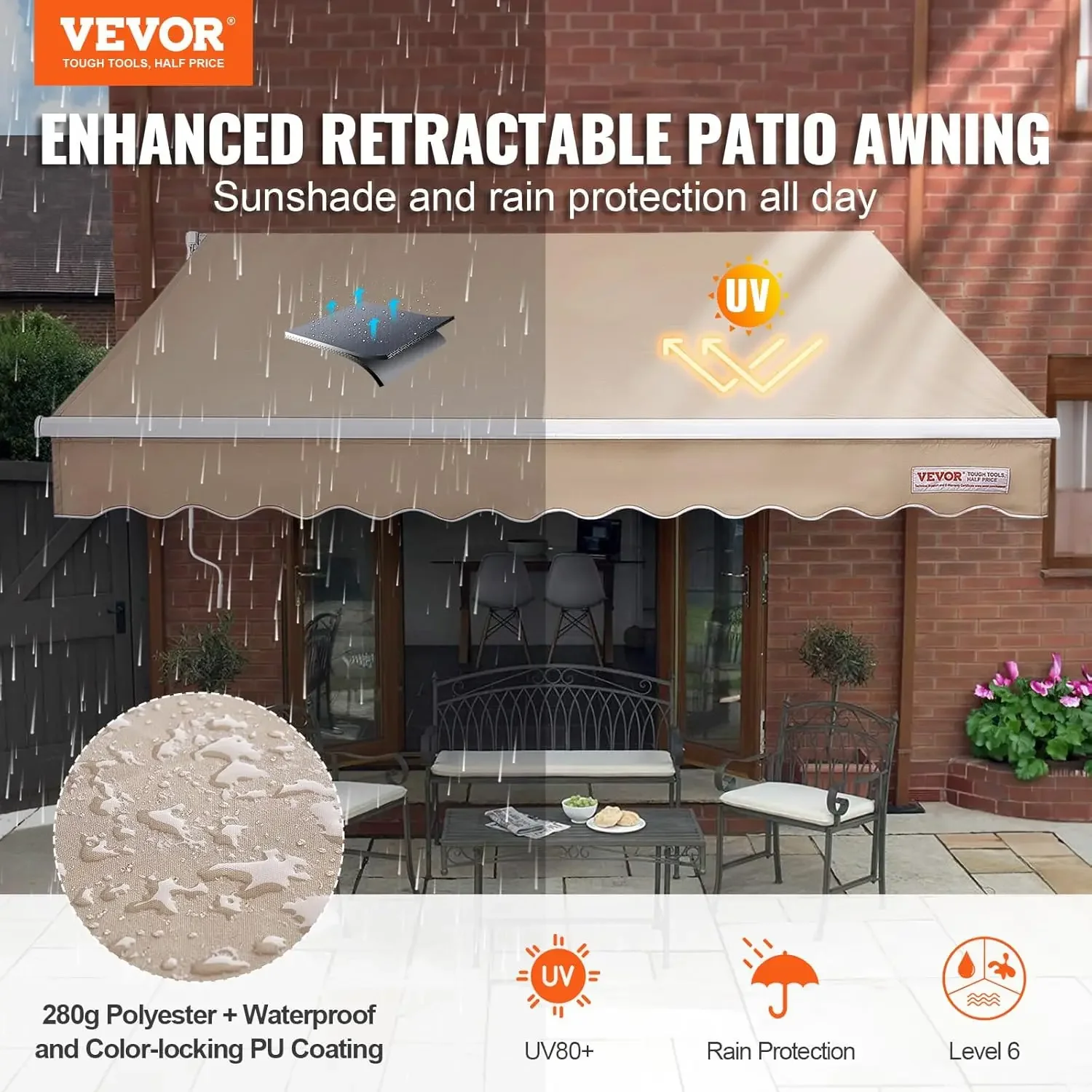 Outdoor patio awning