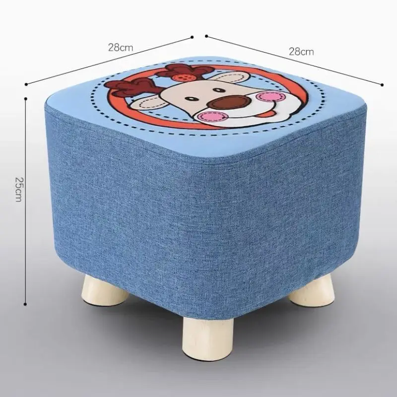 

Household fabric low stool mushroom solid wood small stool living room bedroom door shoe changing stool adult children's
