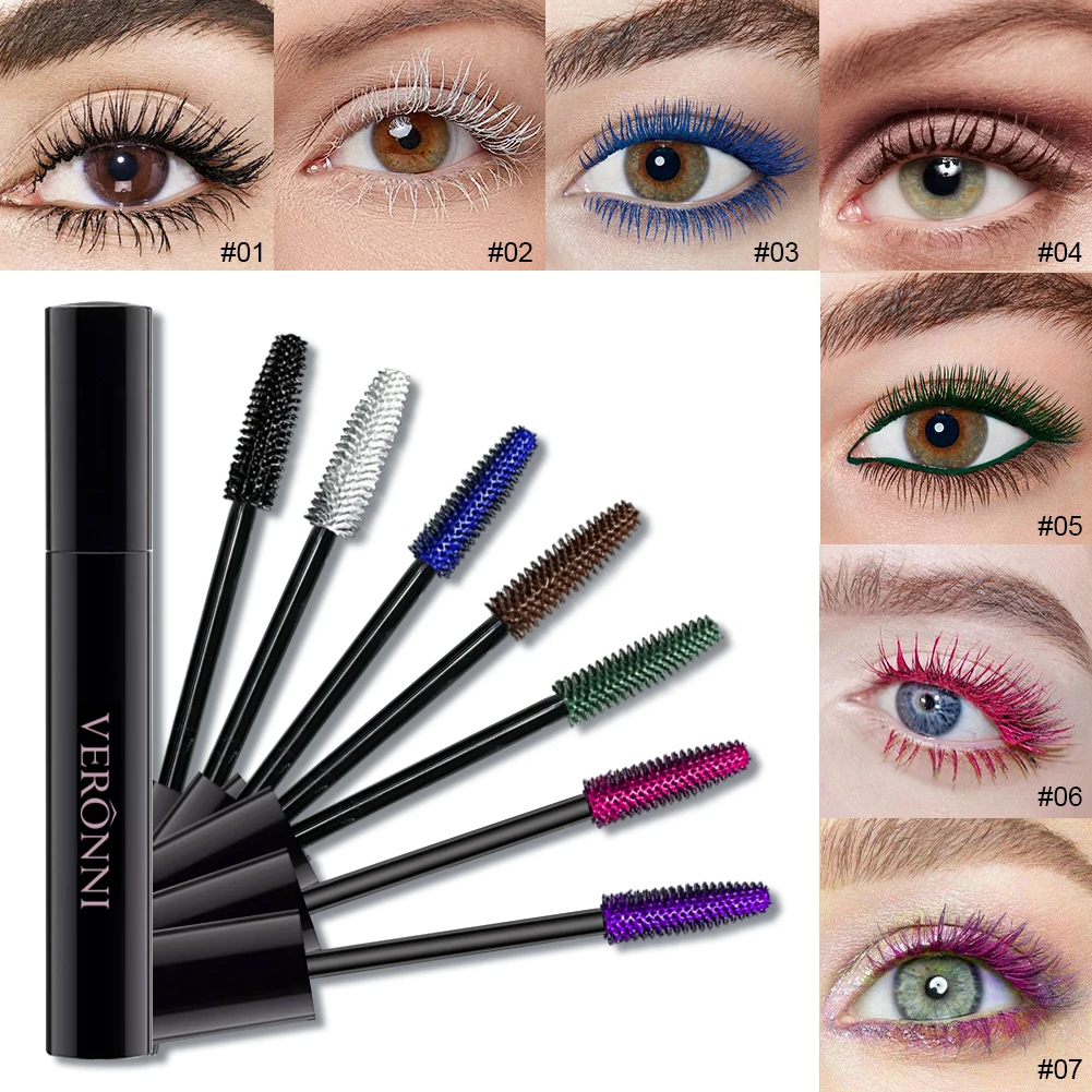 Colored Mascara Eyelashes, Purple Blue Red White Black Colorful Waterproof Mascara Charming Long Lasting Voluminous Mascara Eye_voghion.com