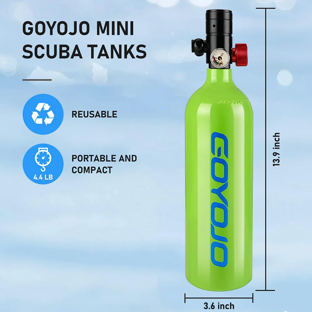 Scuba Diving Oxygen Tank 1L Cylinder Underwater Breather for with Breathing Valve Dive Fishing Underwater Photography C Set scuba cylinder tank