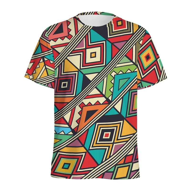 

Retro African Tribal Graphic T-shirt Men Summer Round Neck Short Sleeves 3D Printed Africa Ethnic Tees Casual Oversized T Shirts