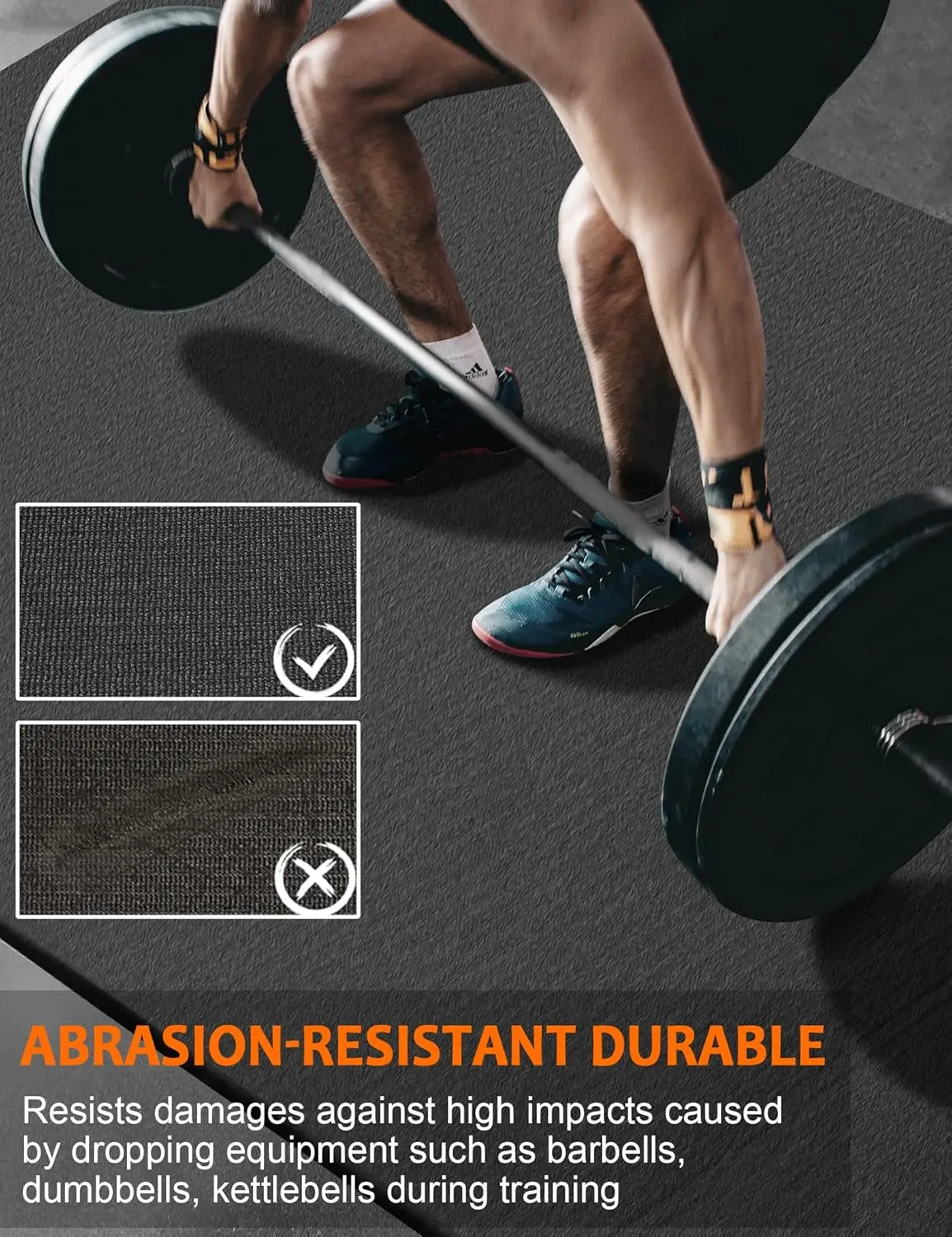 Workout Mat for Home Gym Mats Exercise Heavy Duty Gym Flooring Fitness Mat Large Yoga Cardio