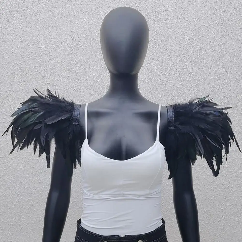 

Elegant Tie-up Shawl Elegant Shawl Faux Feather Shrug Shawl Cape Set for Cosplay Party Stage Performance Halloween for Dancer