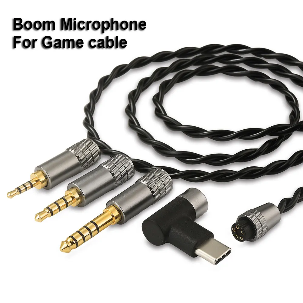 Новинка, кабель для наушников QDC Game Boom с микрофоном для ZSA ZS10 ZSR AS10 TFZ BQYZ TRN, наушники, обновленный кабель