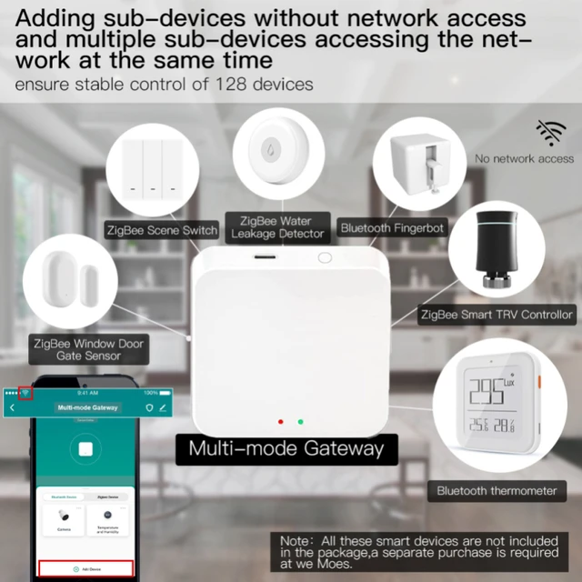 Tuya Zigbee 3.0 Hub Gateway: WiFi Smart Home Hub, Smart Home Bridge,  control remoto por aplicación, control remoto inalámbrico compatible con  Alexa