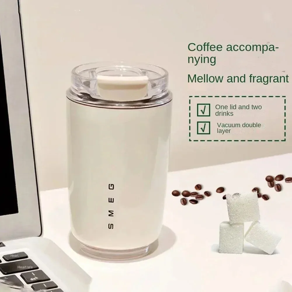 Tumbler Thermos Cup Coffee Mug Insulated Water Bottle Travel Stainless Steel Car Vacuum Flasks Drinking Kettle SMEG Milky White thermal mug thermal water bottle stainless steel water bottle stainless steel thermos bottle water bottle stainless steel cup stainless steel thermos cup