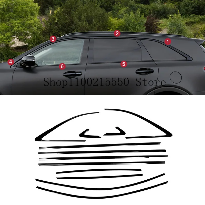 기아 쏘렌토 2014-2025 윈도우 트림 도어 트림 외부 개조 액세서리