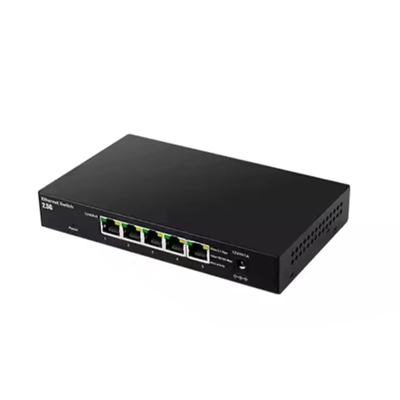 5포트 2.5Ghz 기가비트 데스크탑 스위치 박스 BufferFree 빠른 파일 전송 및 엔터테인먼트 LagFree 2.5Ghz 허브
