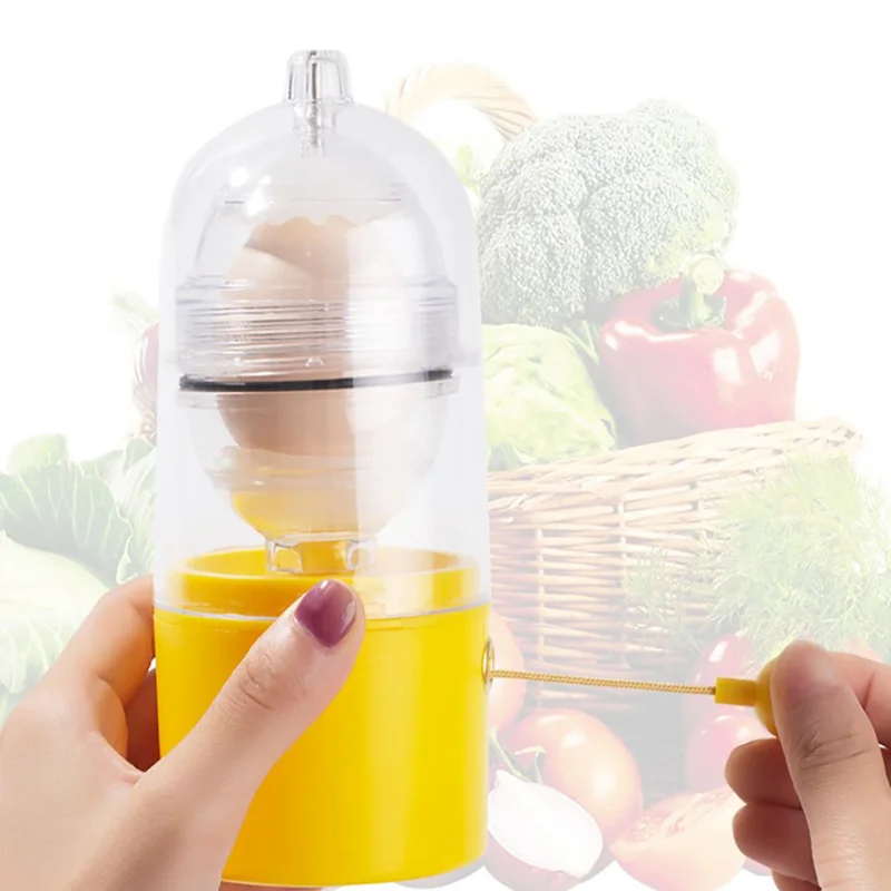 Egg Scrambler Hand Egg Shaker Mixer Food Grade Silicone Yolk White Mix Manual Tool Convenient Golden Maker for Kids