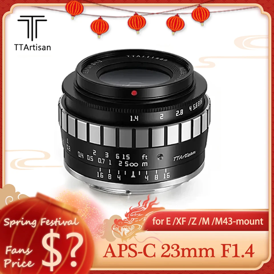 Ttartisan Aps-C 23Mm F1.4 Mf Fast Document Lens Per Fuji X-E2 Sony A6600 Canon M5 Nikon Z50 Olympus E-M5
