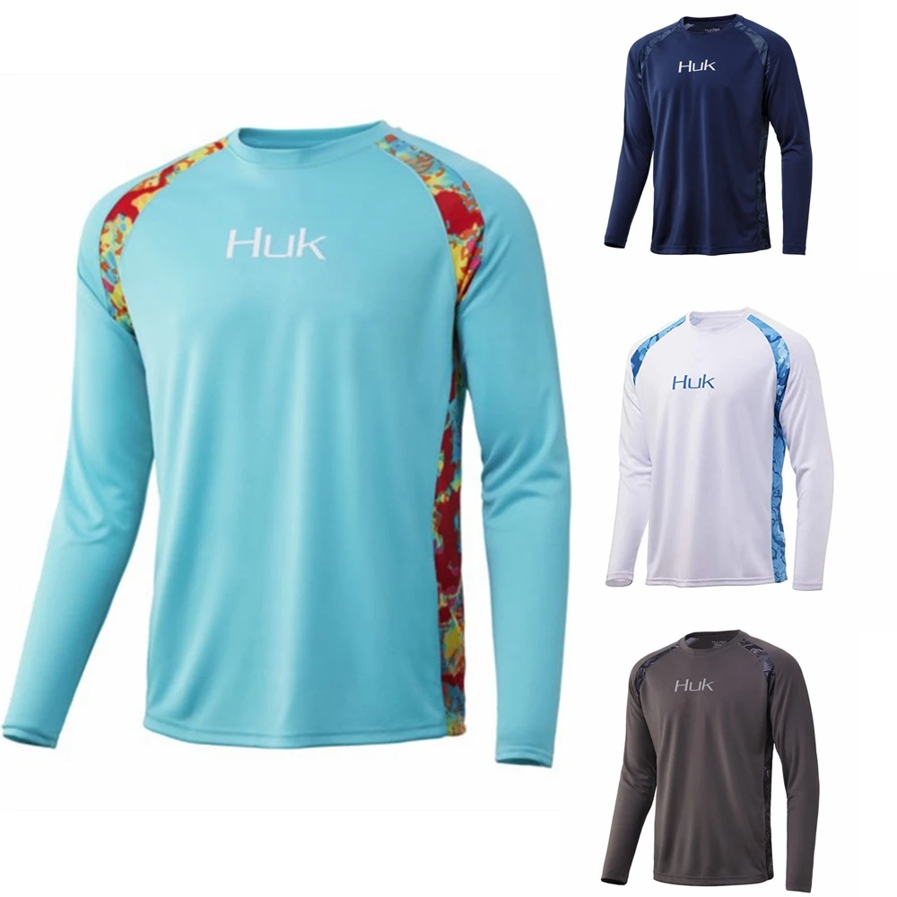 

HUK Fishing Clothing Performance Long Sleeve T-Shirt Outdoor Summer Sunscreen Shirt UPF 50 Anti-UV Fishing Shirt Breathable Tops