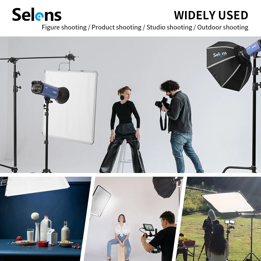 Selens Pro Video Studio Stainless Flag Panel with 4 colors Panel Cloth Black Flag Panel Cloth Kit For Fotografia Acessorios