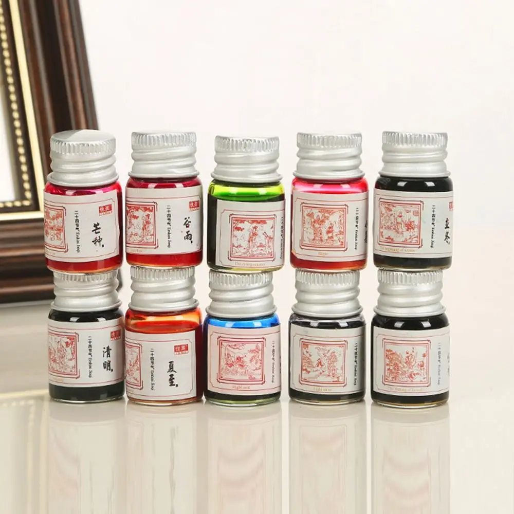 24 색상 7ML 컬러 리필 잉크 쓰기 그래피티 카본 프리 잉크 고품질 리필 만년필 잉크 딥펜