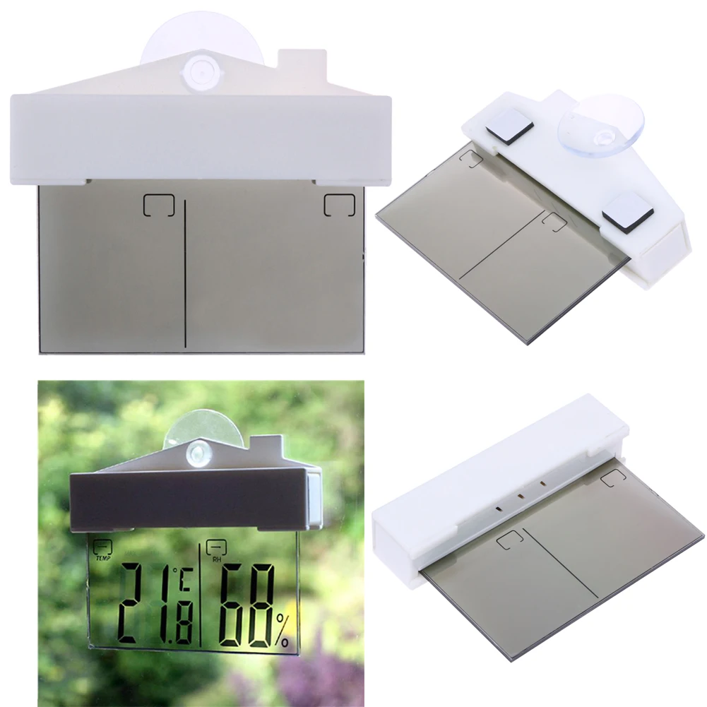 Digital Window Thermometer Hydrometer Suction Cup Indoor Outdoor Weather Station Suctio Window Hydrometer for Baby Bedroom