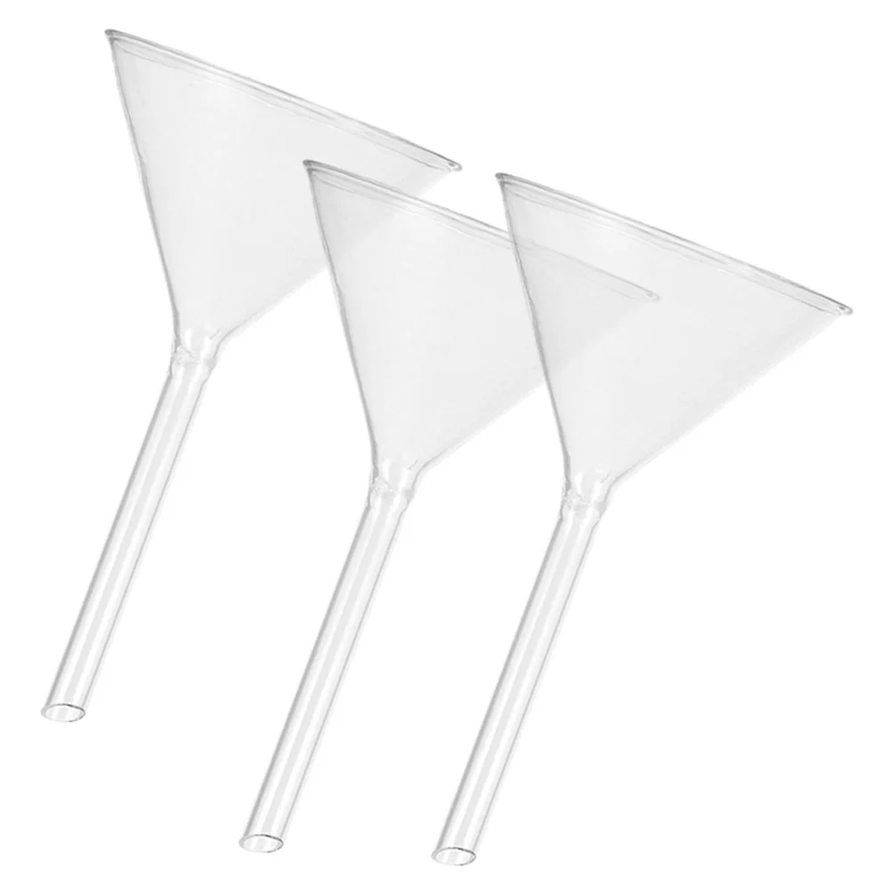 

3 Pcs Funnel Glass Scientific Filling Laboratory Funnels Filter Wide Mouth Clear