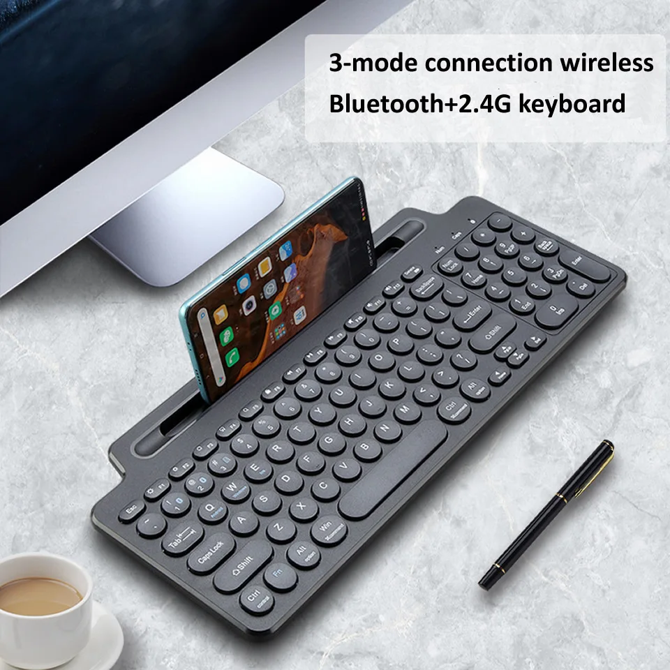 Teclado sem Fio Bluetooth com Número Touchpad Mouse Slot para Cartão Numérico para Android Ios Desktop Computador Portátil Caixa de tv 2.4g - Imagem 5