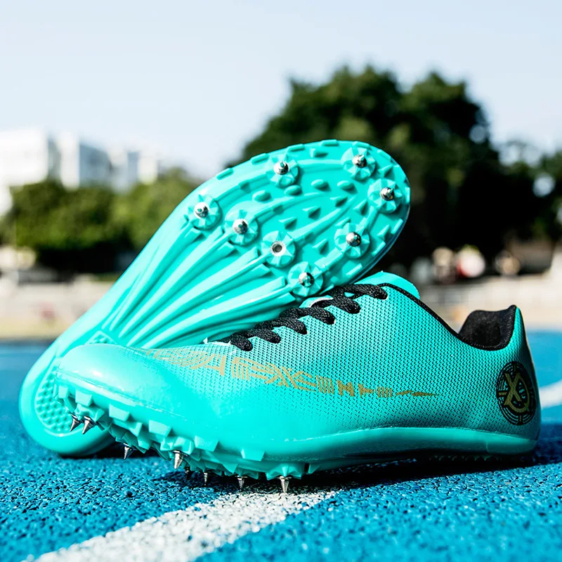 Men Women Track Field Sport Shoes Spikes Shoes Athlete Running Jumping Soft Tracking Footwear Mens Spike Sneakers Plus Size35-45