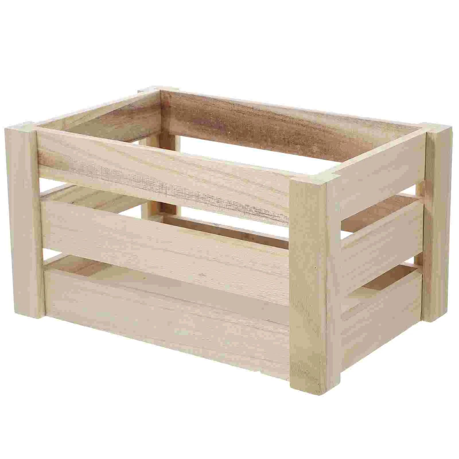 

Crates for Storage Decorative Toy Bins Wooden Basket Desktop Container Organizer Office Multifunction