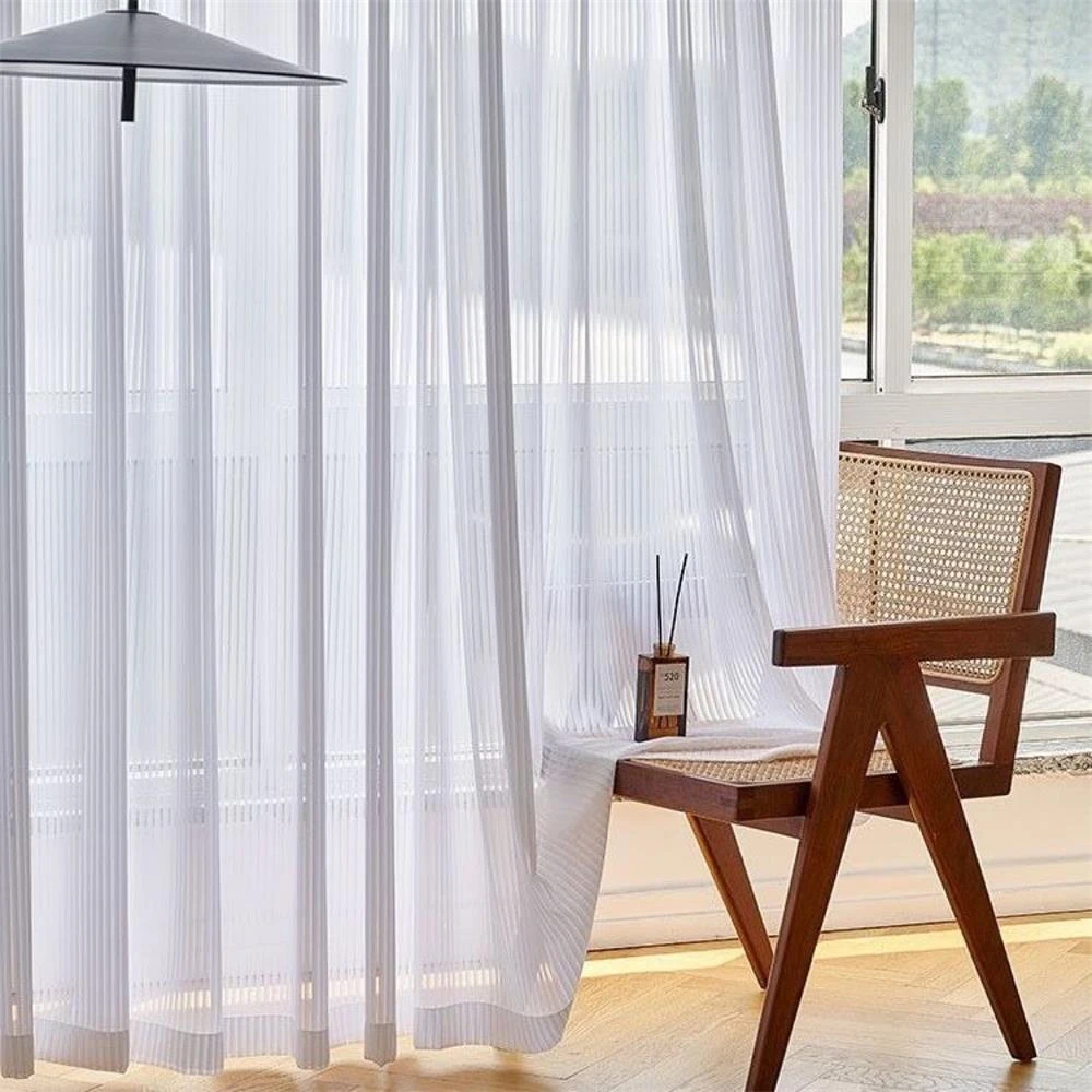 Solid White Tulle Sheer Curtains For Living Room Decoration Curtains Bedroom Modern Tulle Voile Organza Curtain Fabric Drapes