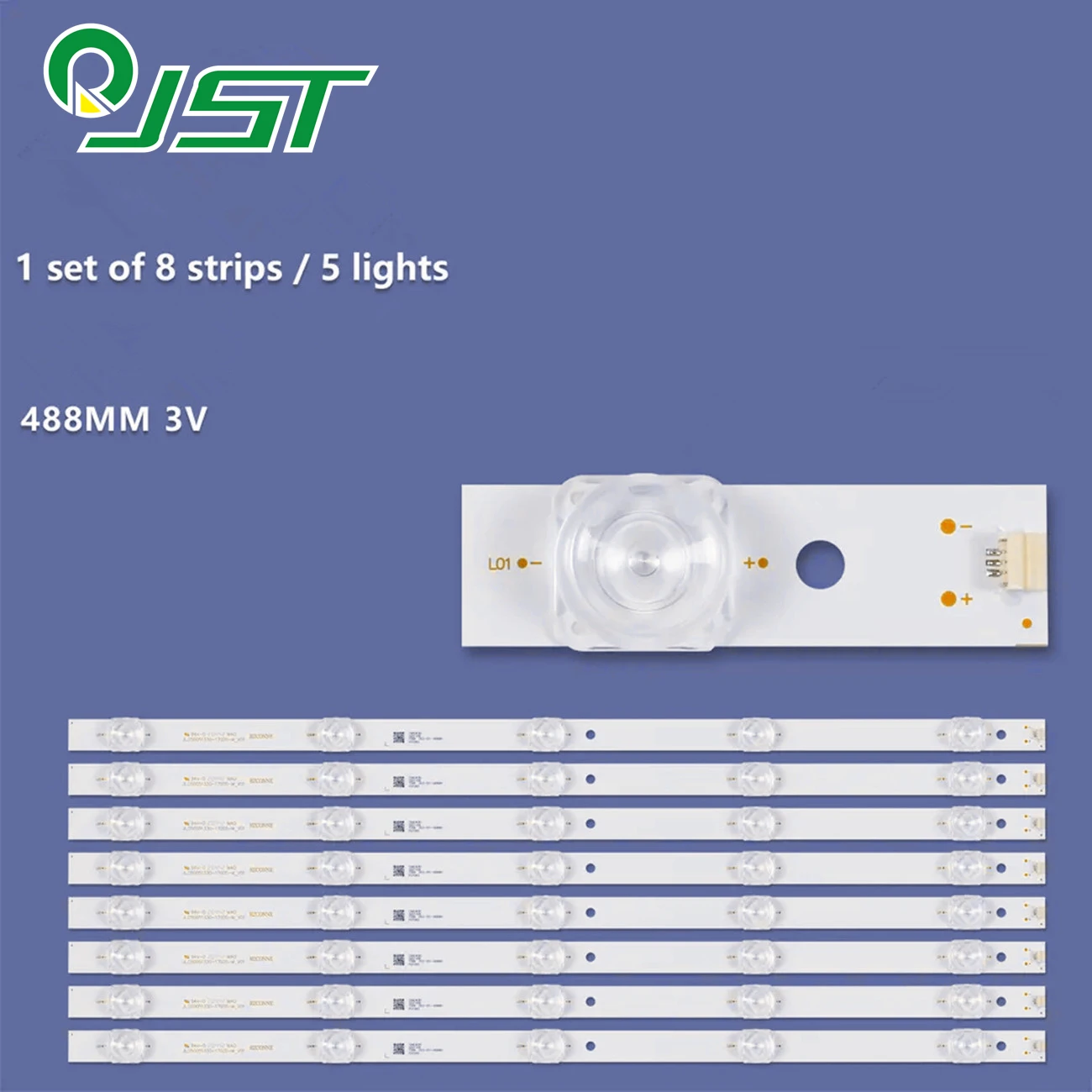 8pcs LED Strips Kit TV TD-SYSTEMS K50DLM8FS K50DL8FS POLAROID 50TR7U 50T7U MAKENA 50S7 JL.D50051330-170DS-M_V01 170BS 170AS