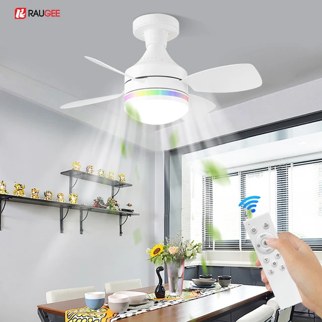 พัดลมโคมไฟเพดานพร้อมแสงสีและรีโมทคอนโทรล พัดลมเพดาน ใบมีดแบบหล่นลง จับเวลาแบบปรับได้ พัดลมเพดานเงียบเป็นพิเศษ 1