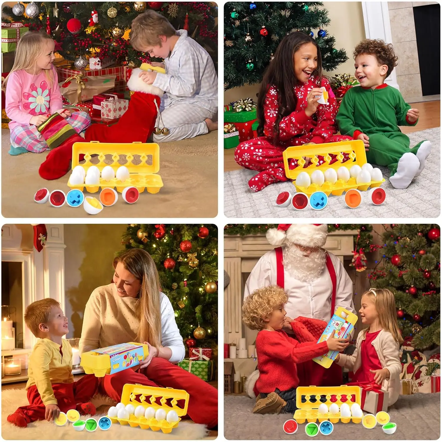 Montessori Educational Toys 2 Years Old Children Toy Eggs Toddler Sensory Puzzle Smart Eggs Colors Shapes Matching Sorter Game