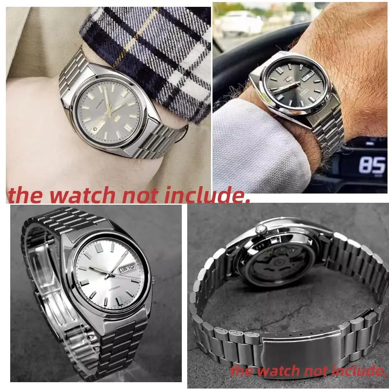 Silver Polished 19mm Hollow Curved End Oyster Style Watch Band Bracelet