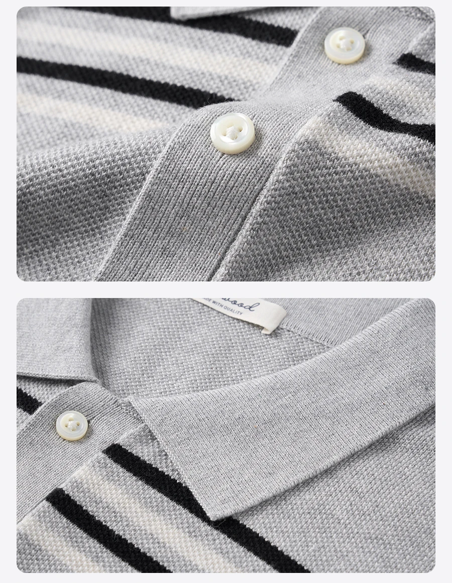 SIMWOOD 2025 Summer New Oversize Soft Knitted Polo Shirts Men Plus Size Tops Striped T-shirts 15 Sb81653e0e1ad48fbbe33b55b85c9dda9W