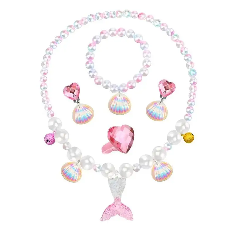 Meerjungfrau-Partygeschenke, glitzernde Meerjungfrau, Geburtstagsparty-Zubehör, Halskette, Pralinenschachtel, Geschenktüten, Glaskuchen-Topper, Kronen-Set für Mädchen – Detail 2