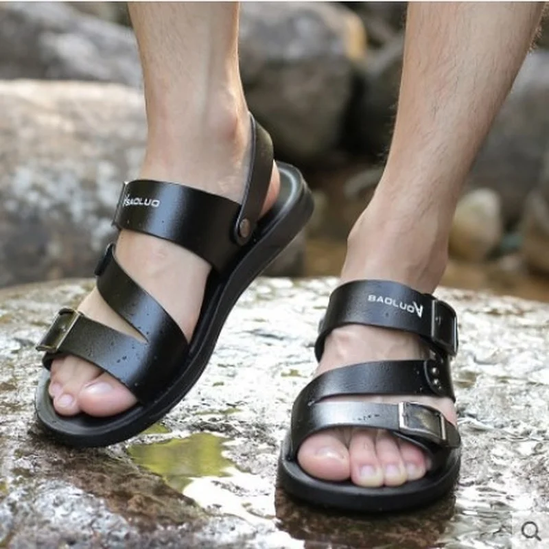

28-44 2022 Men Trending Summer Outdoor Leisure Non-Slip Beach Indoor Slippers Slides Fashion Beach Shoes Slippers Men's Sandals