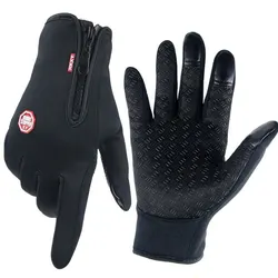 Enhanced Ski Gloves: Velvet Touch Screen, Warm Waterproof Winter Outdoor Use - XL (BLACK)