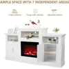 Electric Fireplace with Mantel, Fireplace TV Stand for TVs Up to 85'', Modern Entertainment Center with Storage 5
