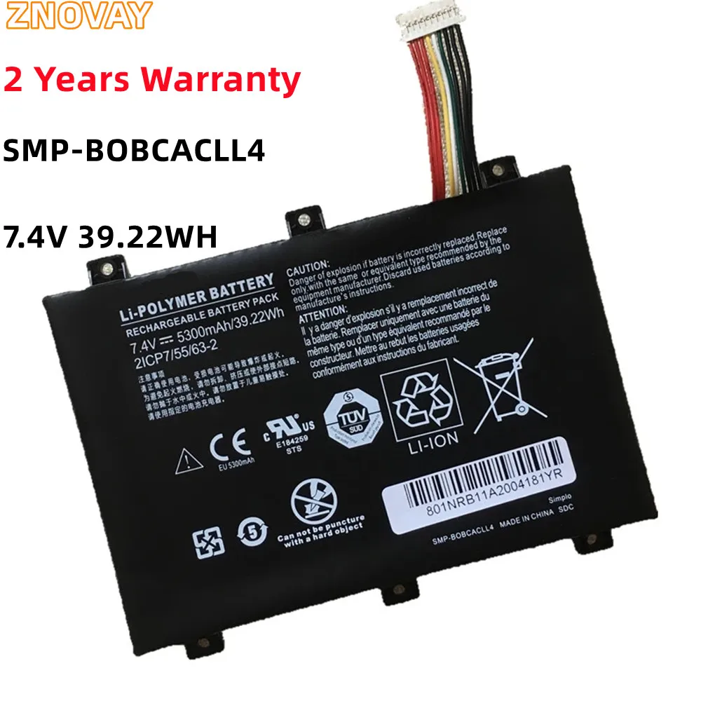 Bateria do Portátil para Xplore Xslate B10 Ix101b2 D10 Ix101b1 Tablet Robusto Novo 7.4v 39.22wh Smp-bobcacll4 2icp7 55 632