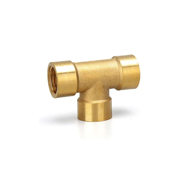 Tee Type Brass Pipe Fitting Adapter Coupler Connector For Water Fuel Gas 1/8" 1/4" 3/8" 1/2" 3/4" 1"BSP Female Thread 3 Way pipe fitting tee adapter
