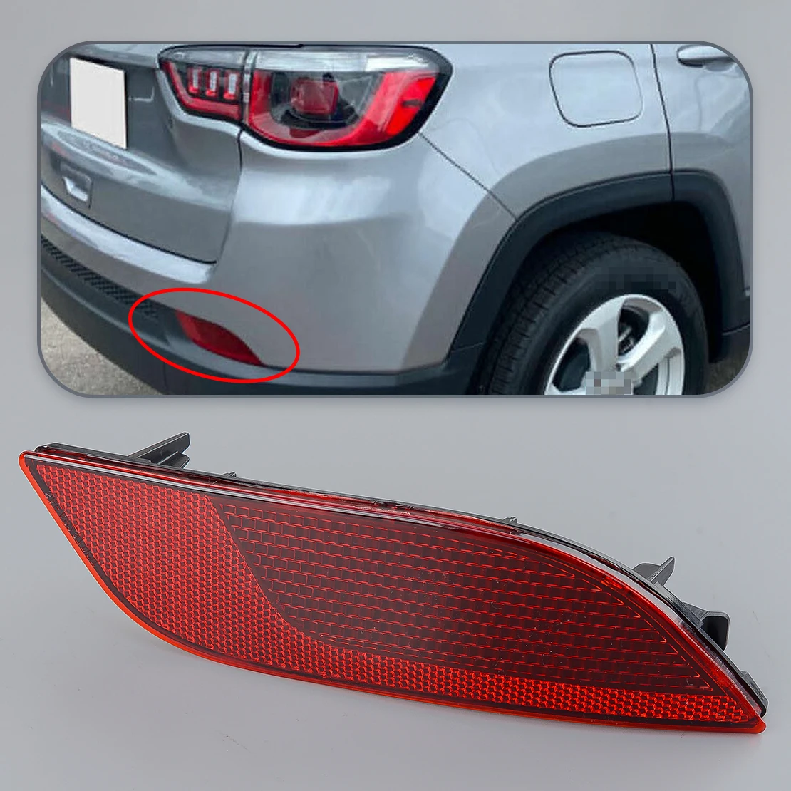 

Рефлекторная лампа заднего правого бампера 55112678AA CH1185106, фонарь для Jeep Compass 2017 2018 2019 2020 2021 2022