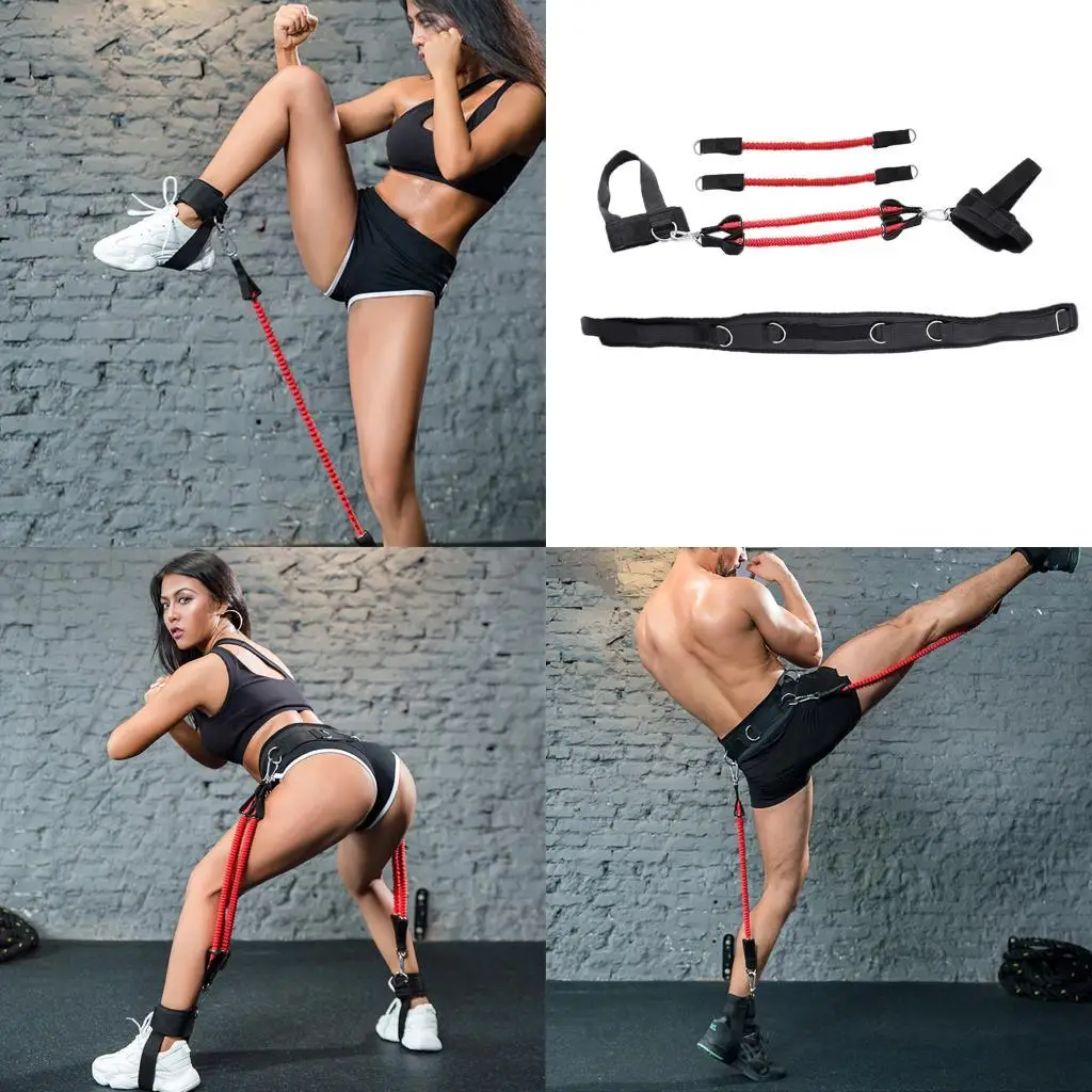 Vertical Trainer with Belt Ankle Cuffs Leg Resistance Bands 