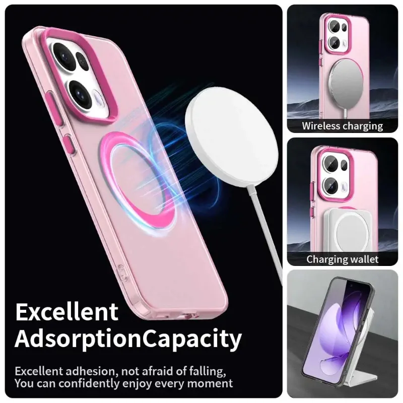 Magnetic Wireless Charging Matte Case - Shockproof Acrylic Cover