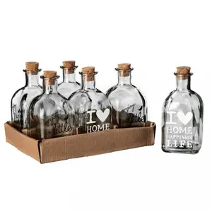 Pack Botellas Frascas De Vidrio Con Tapon De Corcho 500 Ml / 12 Uds con  Ofertas en Carrefour