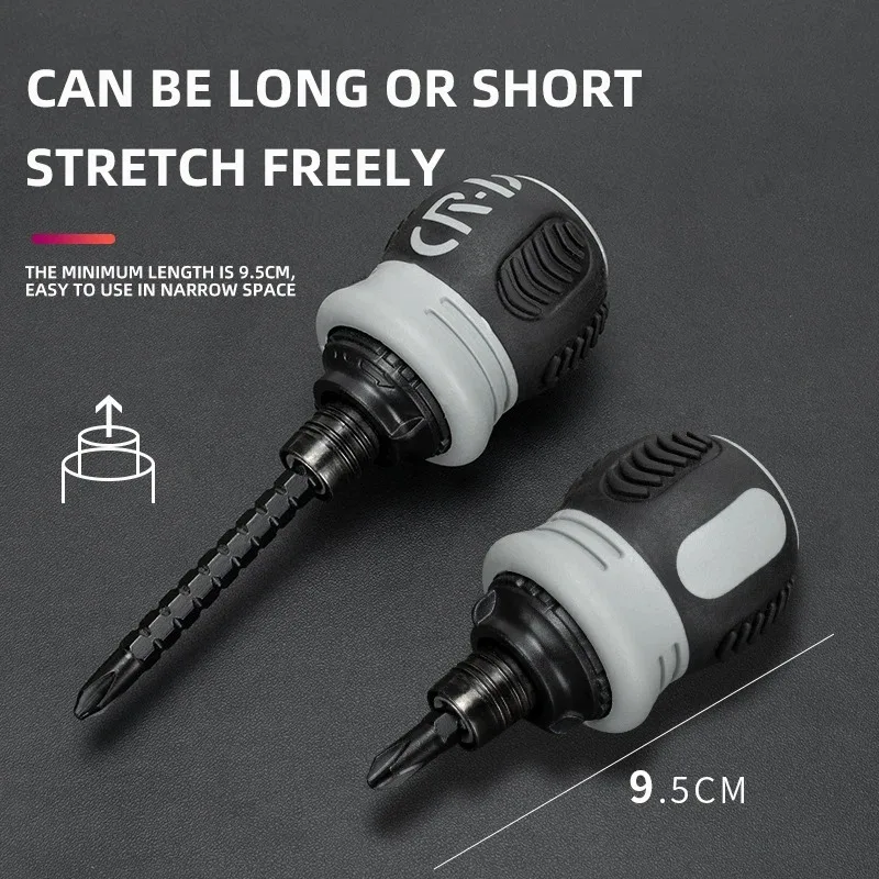 Mini Ratchet Precision Screwdriver Magnetic 13 In 1 Telescopic Labor-Saving Hand Tool Phillips Slotted Dual-purpose Head 2