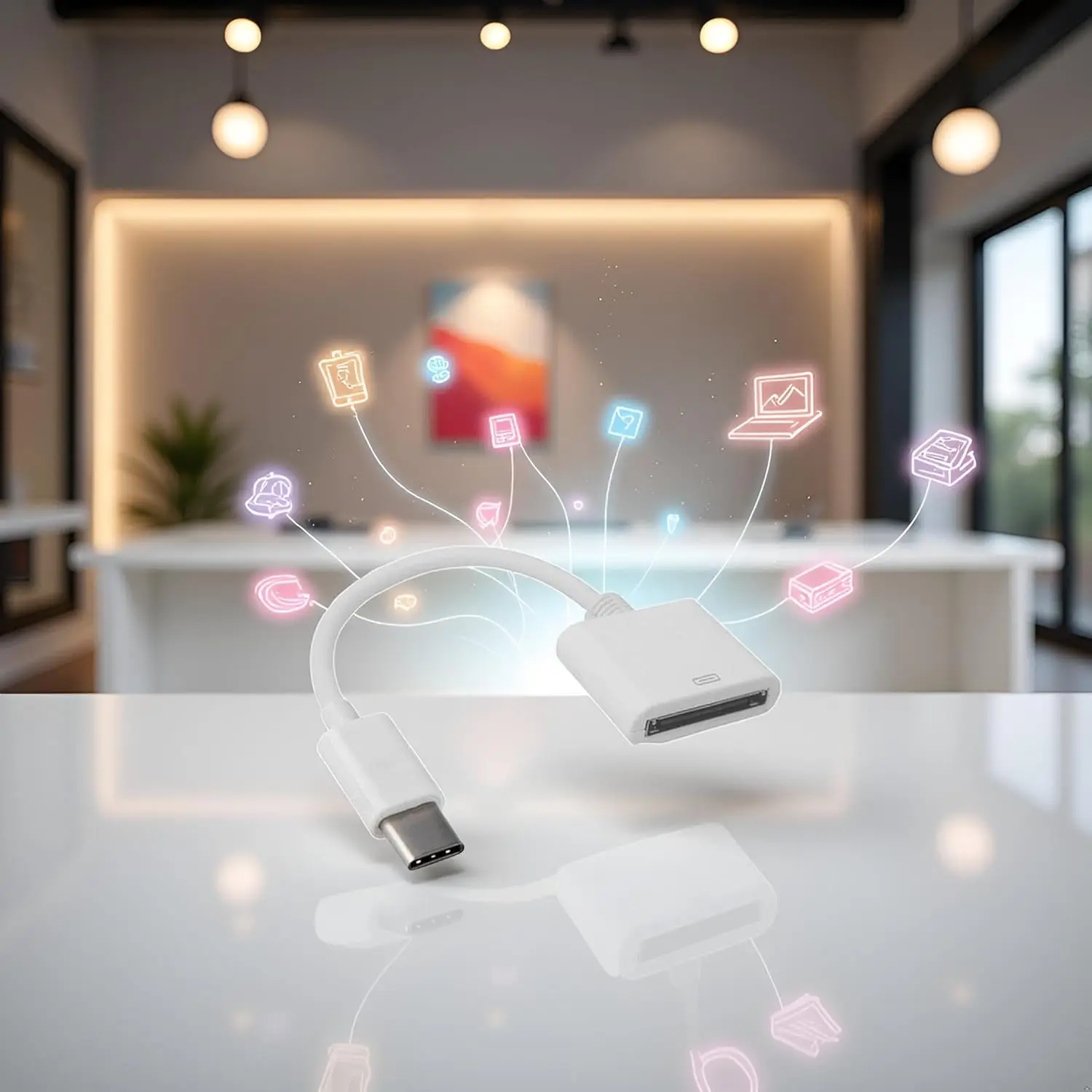 30pin Female to USB-C Sync Data Charging Adapter Cable USB Type C Cable USB Charging Cable USB Adapter