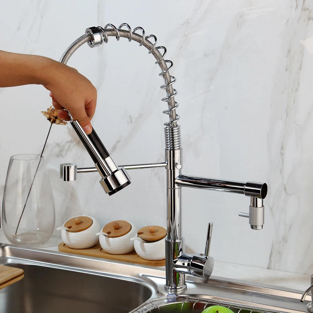 Modern Kitchen Sink Mono Mixer Tap Brass Chrome Swivel Spout Water Faucet NEW! 