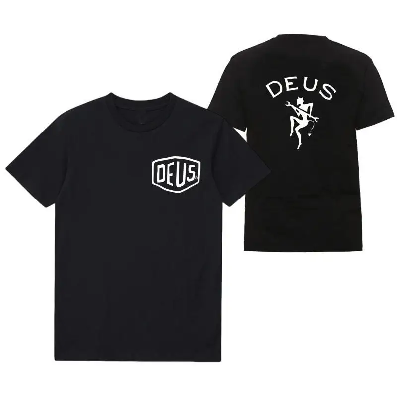 thumbnail image 1 of DEUS EX MACHINA-Camiseta de manga corta de algodón puro, camisa holgada de longitud media, talla grande, a la moda, novedad de verano, 1 of 4