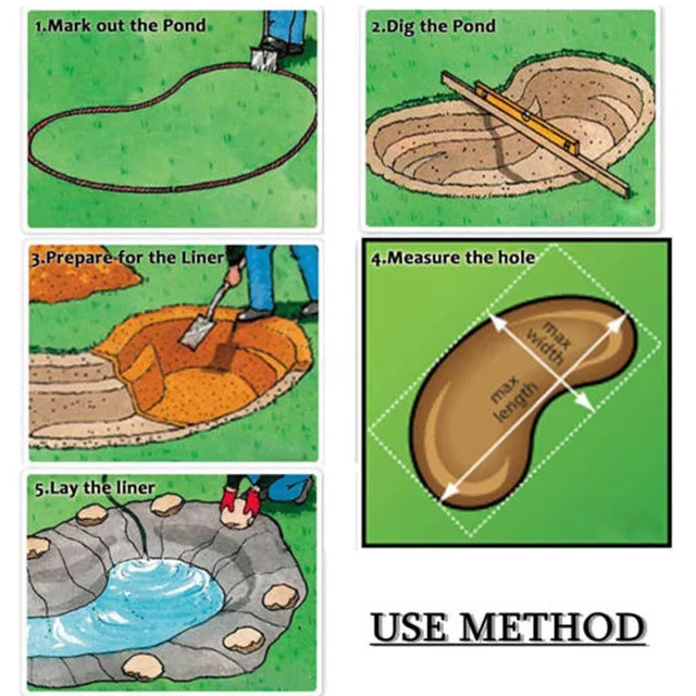 Hdpe Fish Tave Beter Bleer Ruhák Vízálló Kertek Medencéi Membrán Fekete Rugalmas Patakok Szökőkutak Megerősített Tereprendezési Medence Bélés - Image 5
