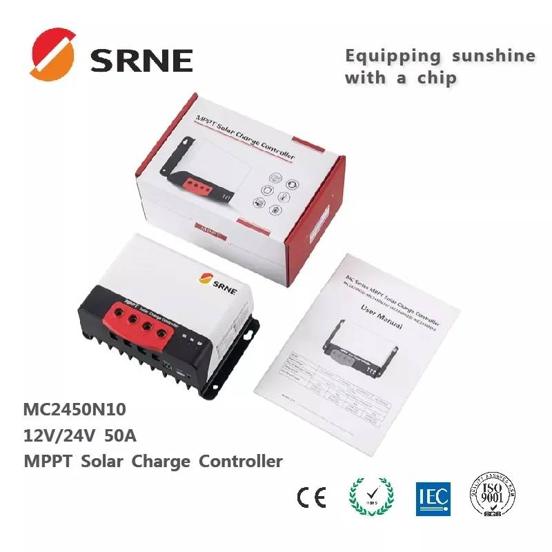 MPPT 50A SRNE MC2450N10 12V24V Auto Solar Charge Controller for lithium batteries solar PV