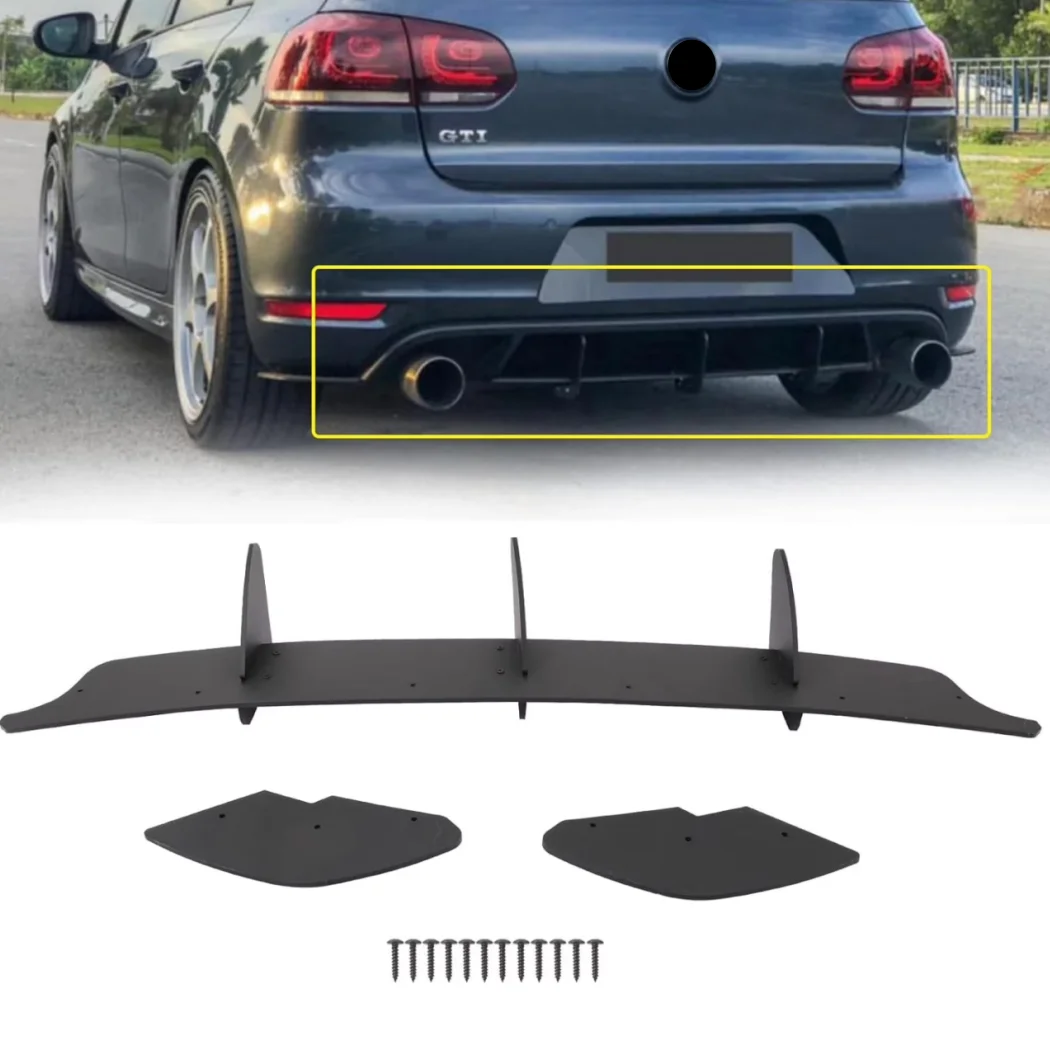 For Volkswagen Golf 6 GIT MK6 2009-2013 Rear Blade Style Diffuser ...